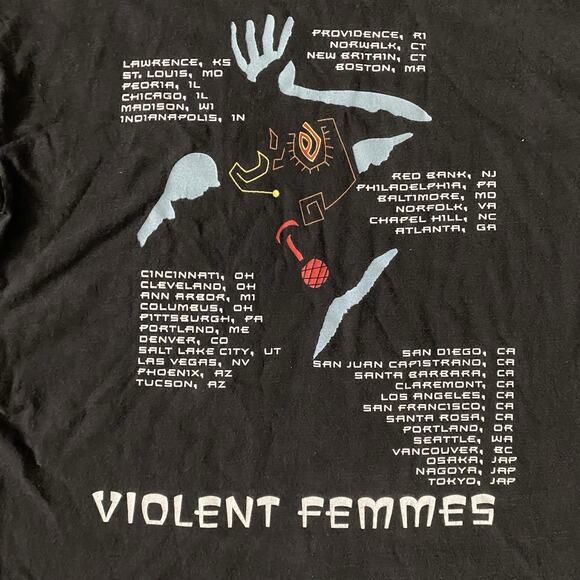 Vintage 90s Violent Femmes Add It Up 1994 Tour T Shirt L Black Nirvana Pixies - Picture 4 of 5